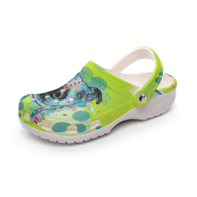 Clogs mit Hundemotiv Sancho - Gartenschuhe, Gummischuhe, bunt, Unisex, Grösse 36-43, Mischling, Mix, AmStaff, Staffordshire, Staff, Pitbull, Pit, SOKA, Listenhund